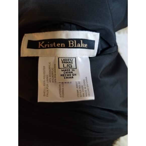 Kristen Blake Leopard Print Faux Fur Reversible Black Women's Zip Vest L - Picture 5 of 6